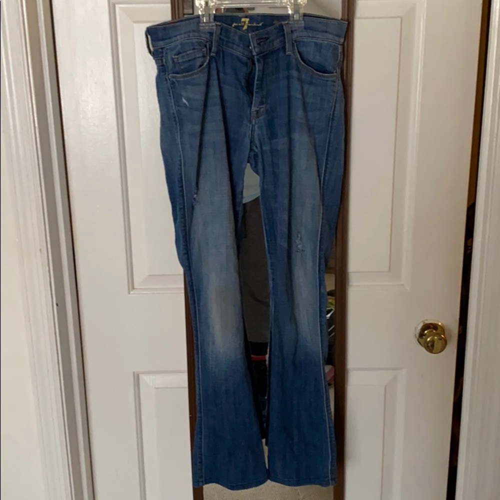 7 For all mankind distressed slight bootcut jeans